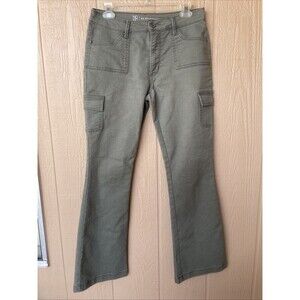 Y2K NOBO No Boundaries Juniors 9 Sage Green Flare Cargo Style Pants Mid Rise